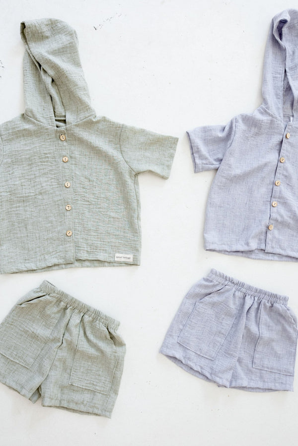 Hooded Set | Grey - Sprout Heritage