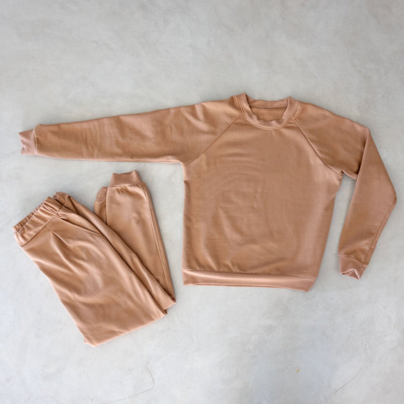 Ladies Unbrushed Fleece Tracksuit - Sprout Heritage