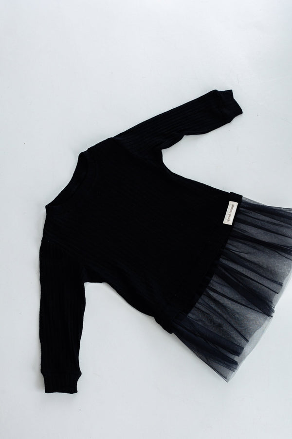 Tulle Sweater dress | Cashmere Rib | Coal - Sprout Heritage