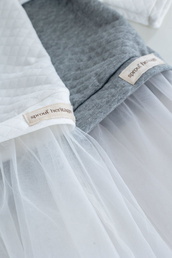 Tulle Sweater Dress | Quilted Jacquard | Milk - Sprout Heritage